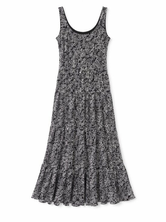 Jones New York Dresses & Skirts - Jones New York Tiered Maxi Dress Navy White Boho Fringe Summer Dress 10